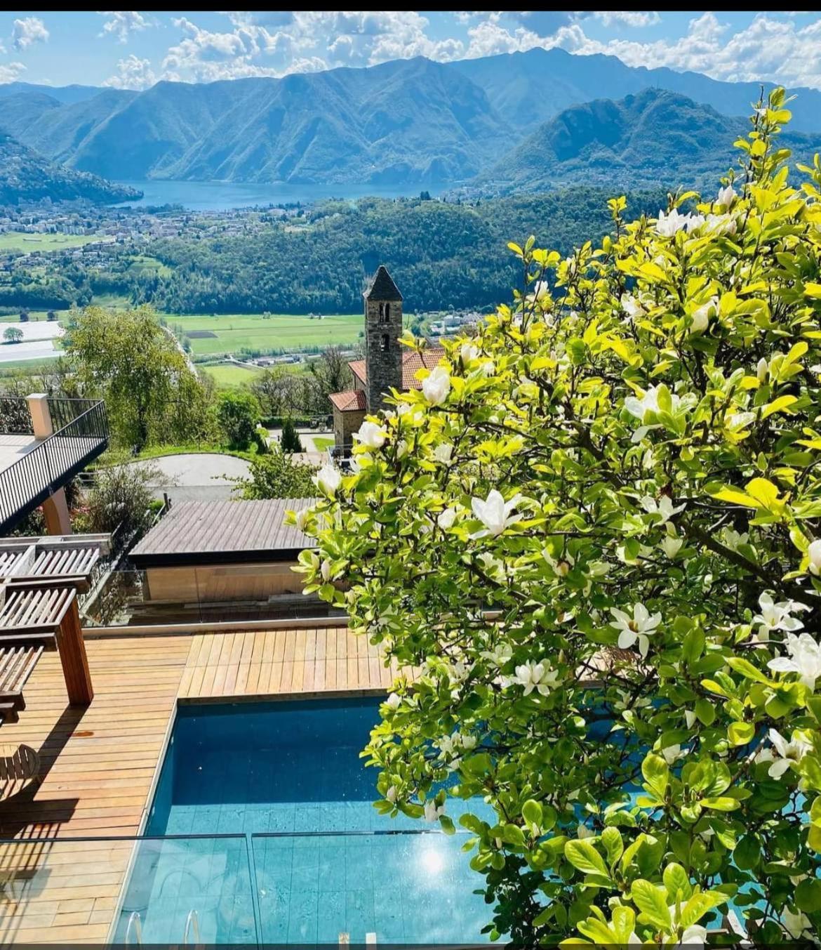 Family Suite With Garden And Amaizing View To Lugano Cademario Exterior foto